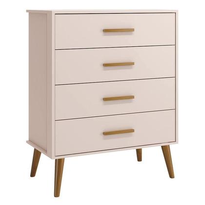 Imagem de Quarto de Bebê Isis 4 Portas com Gaveteiro Rosa Acetinado - Reller