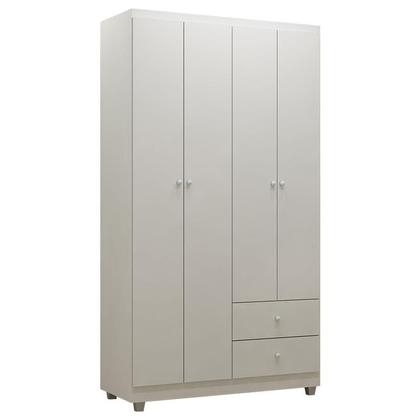 Imagem de Quarto de Bebê Louise 4 Portas com Berço Doce Sonho 100 Branco Brilho e Colchão - AJL