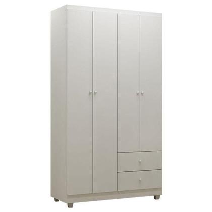 Imagem de Quarto De Bebê Louise 4 Portas Com Berço Doce Sonho 100 Rodízio Branco Brilho - Ajl