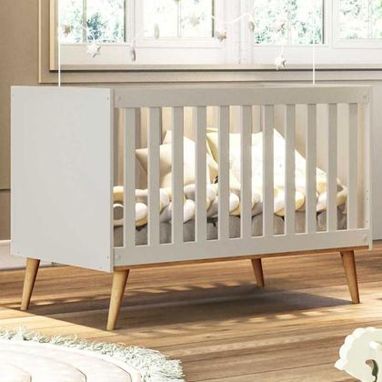 Imagem de Quarto de Bebê Ludmila Off White Bétula com Colchão Ortobom - Carolina Baby