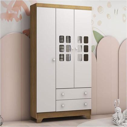 Imagem de Quarto de Bebê Malu Branco Acetinado Bétula com Colchão Ortobom  Carolina