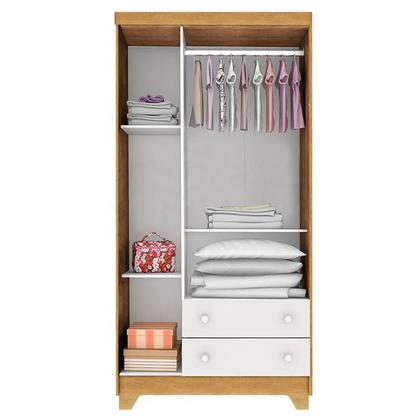 Imagem de Quarto de Bebê Malu Branco Acetinado Bétula com Colchão Ortobom  Carolina