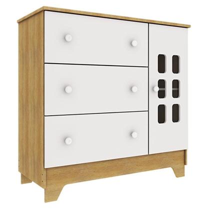 Imagem de Quarto de Bebê Malu Branco Acetinado Bétula com Colchão Ortobom  Carolina