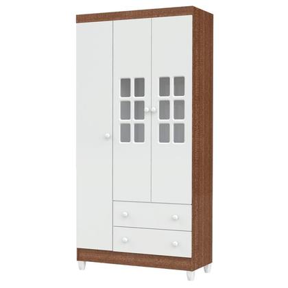 Imagem de Quarto de Bebê Mariah 3P com Berço Mirelle Branco Acetinado Amadeirado com Colchão - Carolina