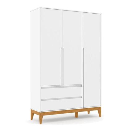 Imagem de Quarto De Bebê Nature Clean 3 Portas Com Berço Unique Branco Soft Eco Wood - Matic