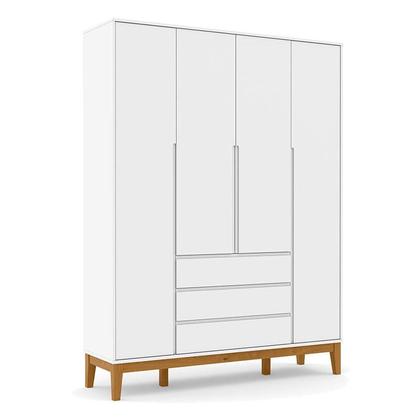 Imagem de Quarto de Bebê Nature Clean 4 Portas com Berço Unique Branco Soft Eco Wood  Matic