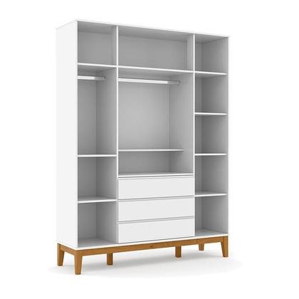 Imagem de Quarto de Bebê Nature Clean 4 Portas com Berço Unique Branco Soft Eco Wood  Matic