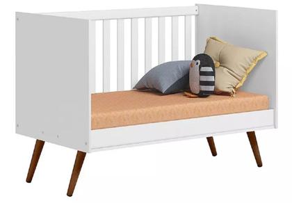 Imagem de Quarto De Bebê Q Encanto Retrô Branco Brilho Com Colchão - Qmovi