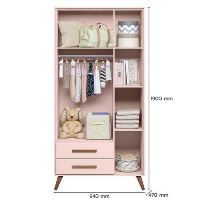 Imagem de Quarto de Bebê Q Encanto Retrô Rosa com Colchão Tend Tudo - Qmovi