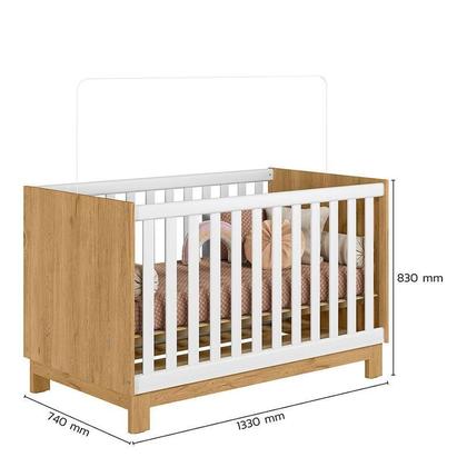 Imagem de Quarto de Bebê Q Encanto Slim Freijó TOQ Branco Acetinado com Colchão Tend Tudo  Qmovi