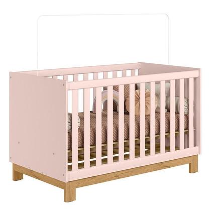 Imagem de Quarto de Bebê Q Encanto Slim Rosa Acetinado com Colchão Tend Tudo  Qmovi