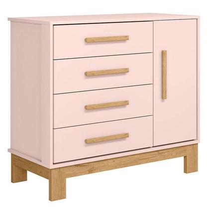 Imagem de Quarto de Bebê Q Encanto Slim Rosa Acetinado com Colchão Tend Tudo  Qmovi