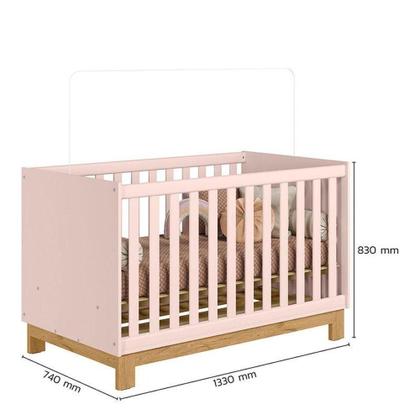 Imagem de Quarto De Bebê Q Encanto Slim Rosa Acetinado Com Colchão Tend Tudo - Qmovi