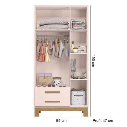 Imagem de Quarto de Bebê Qencanto Slim Completo Qmovi Rosa Acetinado