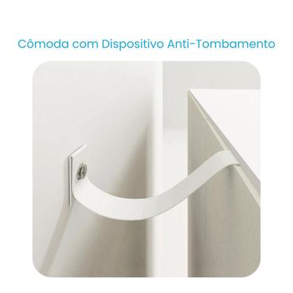 Imagem de Quarto De Bebê Retrô Berço Médio E Cômoda Amor Perfeito Cor Branco