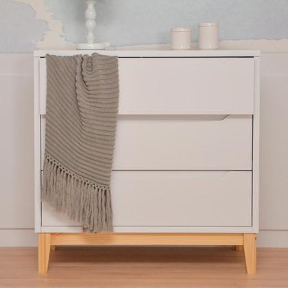 Imagem de Quarto De Bebê Retrô Berço Médio E Cômoda Amor Perfeito Cor Branco