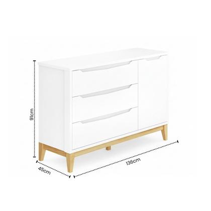 Imagem de Quarto De Bebê Retrô Berço Médio E Cômoda Amor Perfeito