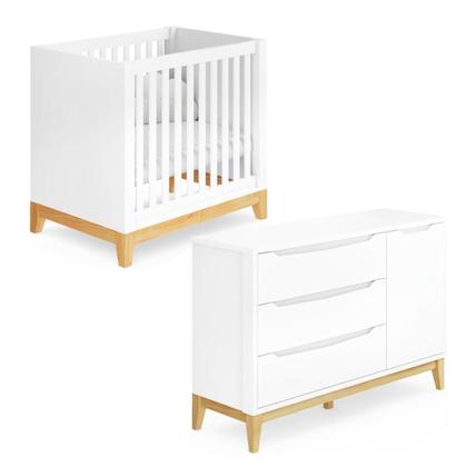 Imagem de Quarto De Bebê Retrô Berço Médio E Cômoda Amor Perfeito