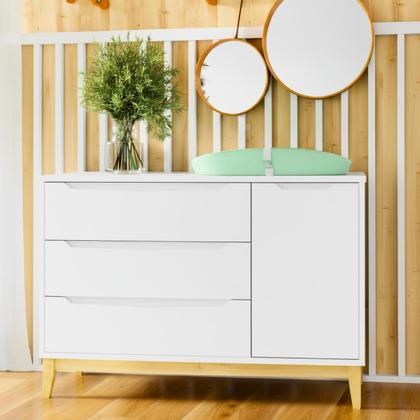 Imagem de Quarto De Bebê Retrô Berço Médio E Cômoda Amor Perfeito