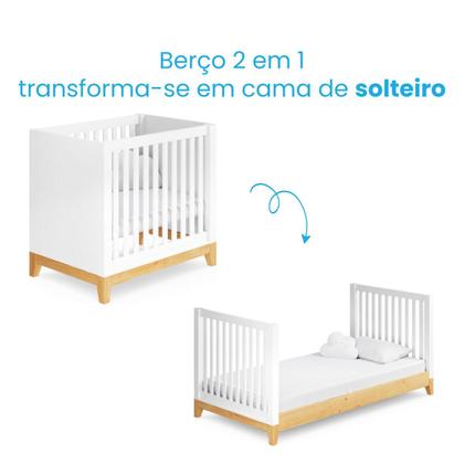 Imagem de Quarto De Bebê Retrô Berço Médio E Cômoda Amor Perfeito