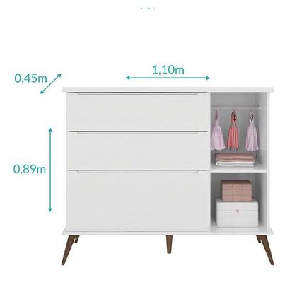 Imagem de Quarto De Bebe Retro Com Guarda Roupa + Comoda Melinda