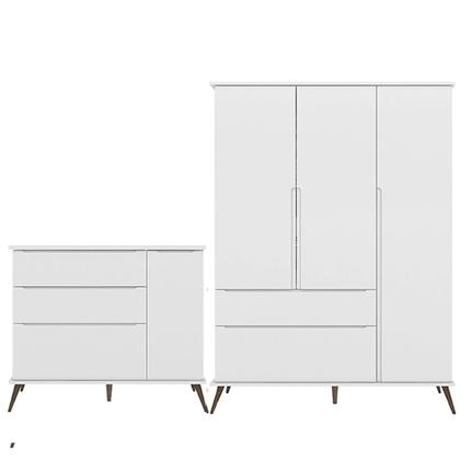 Imagem de Quarto De Bebe Retro Com Guarda Roupa + Comoda Melinda