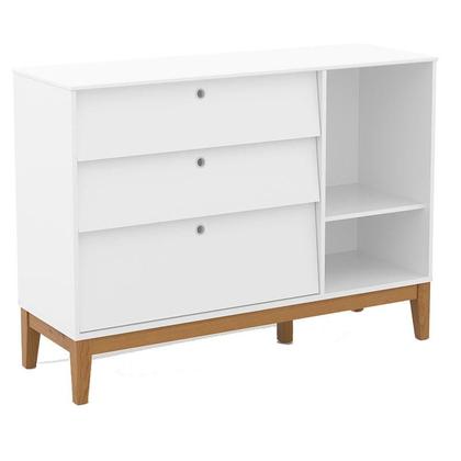 Imagem de Quarto de Bebê Unique 3 Portas com Cômoda Sapateira e Painel Farm com Led Branco Soft Eco Wood - Matic