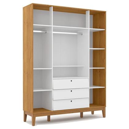 Imagem de Quarto de Bebe Unique 4 Portas com Cômoda Sapateira Freijó Branco Soft Eco Wood e Colchão Ortobom - Matic