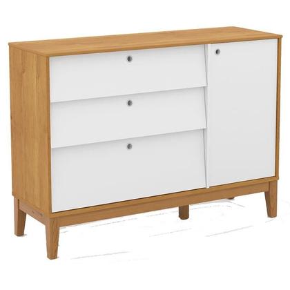 Imagem de Quarto de Bebe Unique 4 Portas com Cômoda Sapateira Freijó Branco Soft Eco Wood  Matic