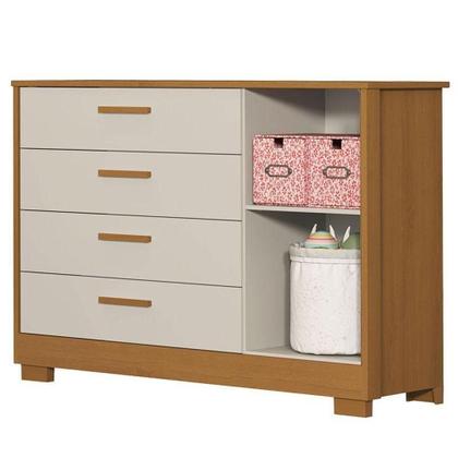 Imagem de Quarto De Bebê Zaki E Berço Americano Evolution 4 Em 1 Areia Acetinado Savana - Reller