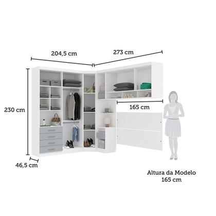 Imagem de Quarto de Canto Casal com Guarda Roupa Aéreo e Cabeceira Alpes Luciane Móveis