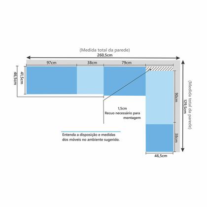 Imagem de Quarto de Canto Solteiro com Guarda Roupas Cabeceira e Mesa de Cabeceira Paris Luciane Móveis