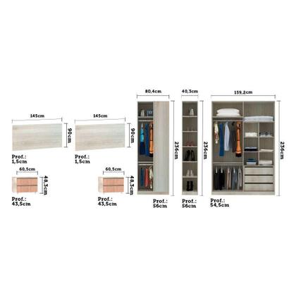 Imagem de Quarto De Casal C/ Cabeceira, Mesa De Cabeceira E Guarda Rou