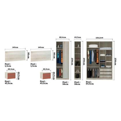 Imagem de Quarto De Casal C/ Mesa De Cabeceira, Guarda Roupa C/ Espelh