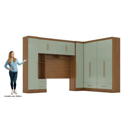 Imagem de Quarto de Casal Completo 5 Peças 6 Portas 4 Gavetas com Maleiro Smart Plus