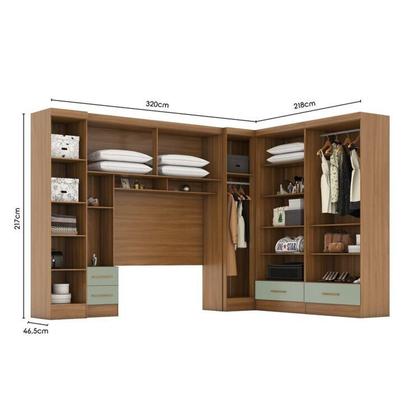 Imagem de Quarto de Casal Completo 5 Peças 6 Portas 4 Gavetas com Maleiro Smart Plus