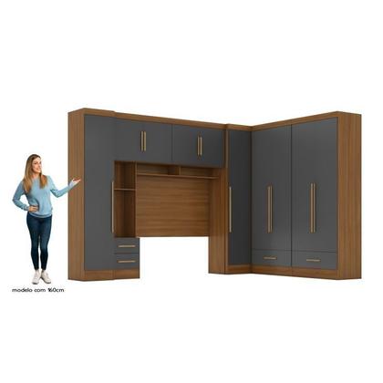 Imagem de Quarto de Casal Completo 5 Peças 6 Portas 4 Gavetas com Maleiro Smart Plus