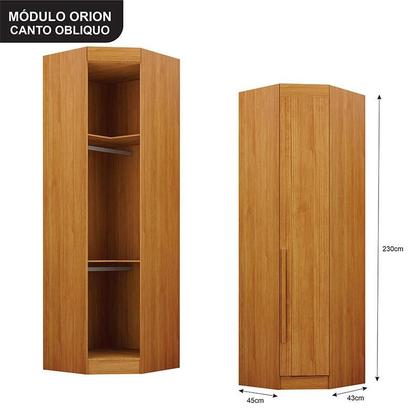 Imagem de Quarto de Casal Modulado 11 Portas Orion Ambiente Cinamomo - Leifer Móveis