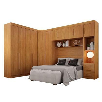 Imagem de Quarto de Casal Modulado 11 Portas Orion Ambiente Cinamomo - Leifer Móveis