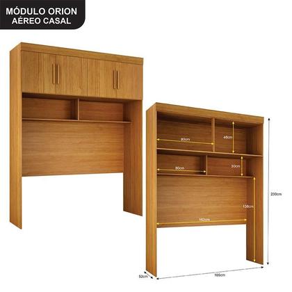 Imagem de Quarto de Casal Modulado 11 Portas Orion Ambiente Cinamomo - Leifer Móveis