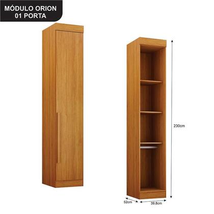 Imagem de Quarto de Casal Modulado 11 Portas Orion Ambiente Cinamomo - Leifer Móveis
