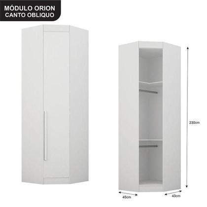 Imagem de Quarto De Casal Modulado 11 Portas Orion Branco - Leifer Móveis