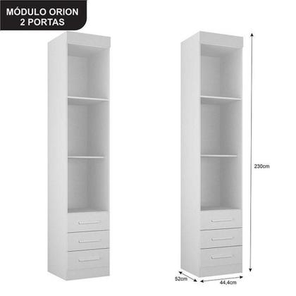 Imagem de Quarto De Casal Modulado 11 Portas Orion Branco - Leifer Móveis