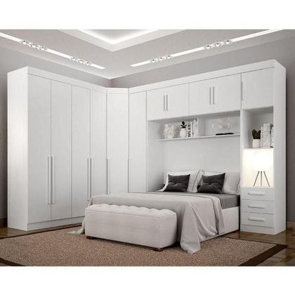 Imagem de Quarto De Casal Modulado 11 Portas Orion Branco - Leifer Móveis