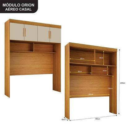 Imagem de Quarto de Casal Modulado 11 Portas Orion Cinamomo Off White - Leifer Móveis