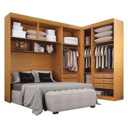 Imagem de Quarto de Casal Modulado 9 Portas Orion Cinamomo  Leifer Móveis
