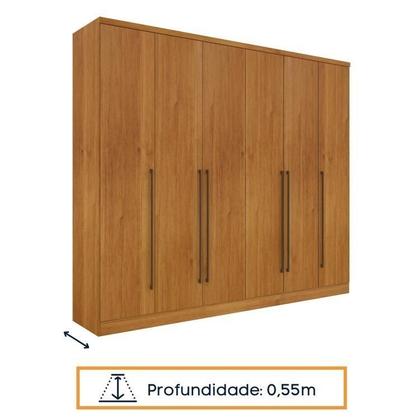 Imagem de Quarto de Casal Roupeiro 6 Portas Portugal com Pés, Cama Casal Queen, Cabeceira e Cômoda 5 Gavetas