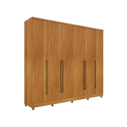 Imagem de Quarto de Casal Roupeiro 6 Portas Portugal com Pés, Cama Casal Queen, Cabeceira e Cômoda 5 Gavetas