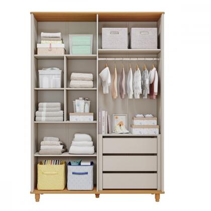 Imagem de Quarto de Infantil Completo Guarda Roupa 4 Portas e Cômoda 4 Gavetas 100 MDF Lívia Permobili