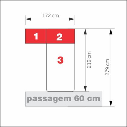 Imagem de Quarto de Solteiro com Guarda-Roupa sem Cama 1225E Branco